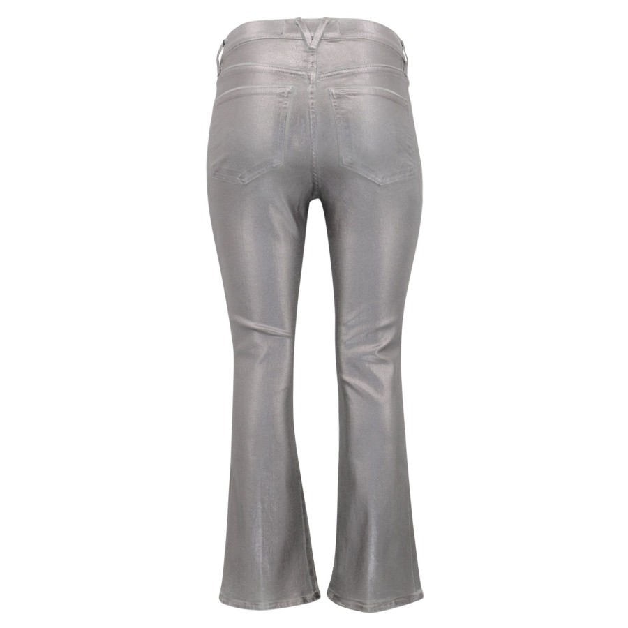 Clothing Veronica Beard | Carson Metallic Ankle Flared Jean Light Gunmetal