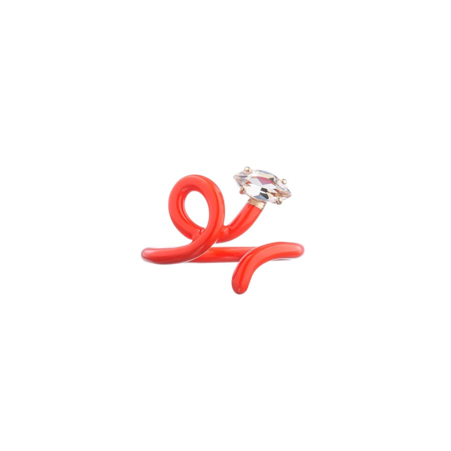 Jewelry Bea Bongiasca | Baby Vine Crystal Rock Tendril Ring Japanese Orange