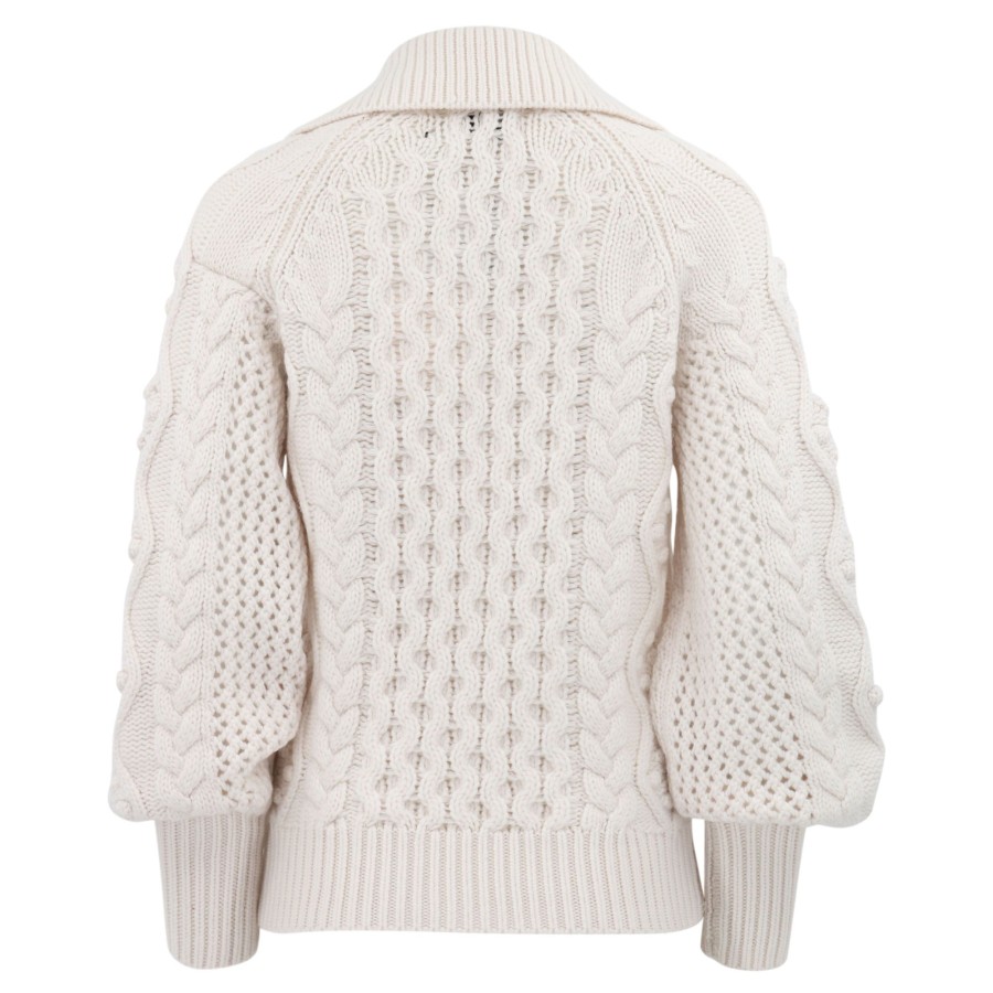 Clothing Loulou Studio | Rammu Cable Knit Sweater Ivory