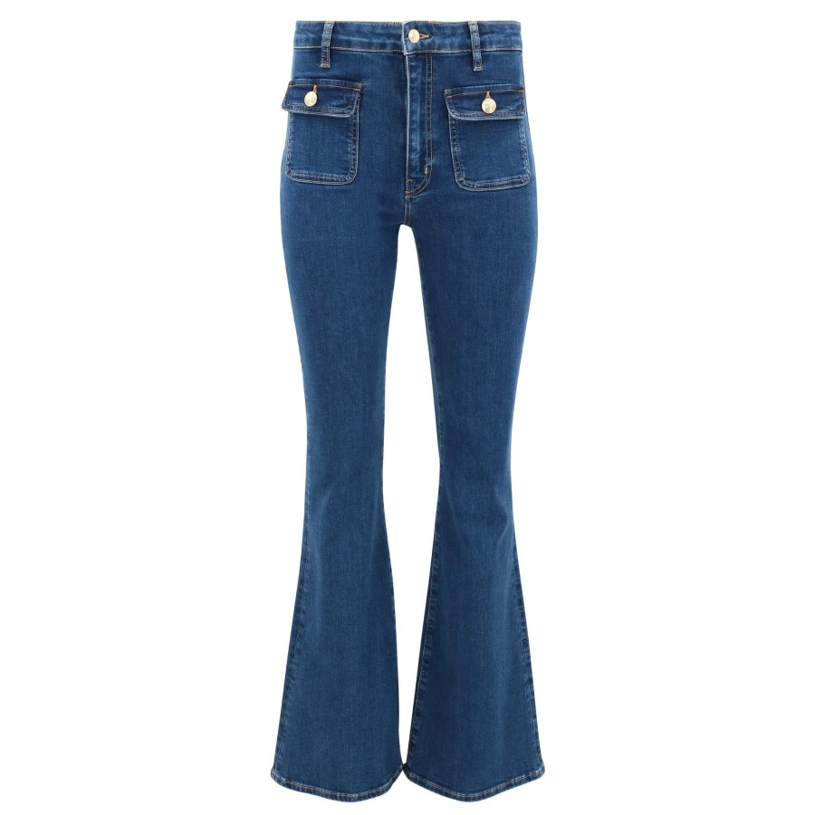 Clothing Derek Lam 10 Crosby | Brandi Flare Patch Pocket Jean Bedford Dark