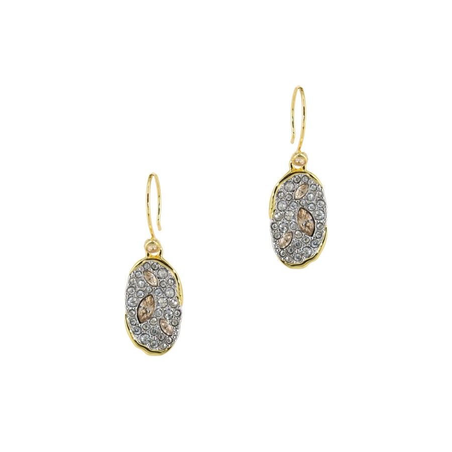 Jewelry Alexis Bittar | Solanales Crystal Oval Drop Earrings 14K Gold/Rhodium