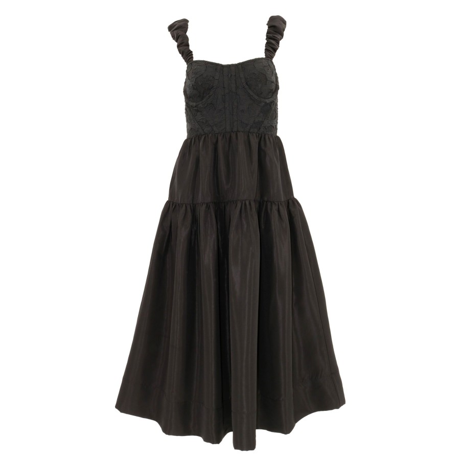 Clothing Sea | Evita Embroidery Corset Dress Powder (Out Of Stock)