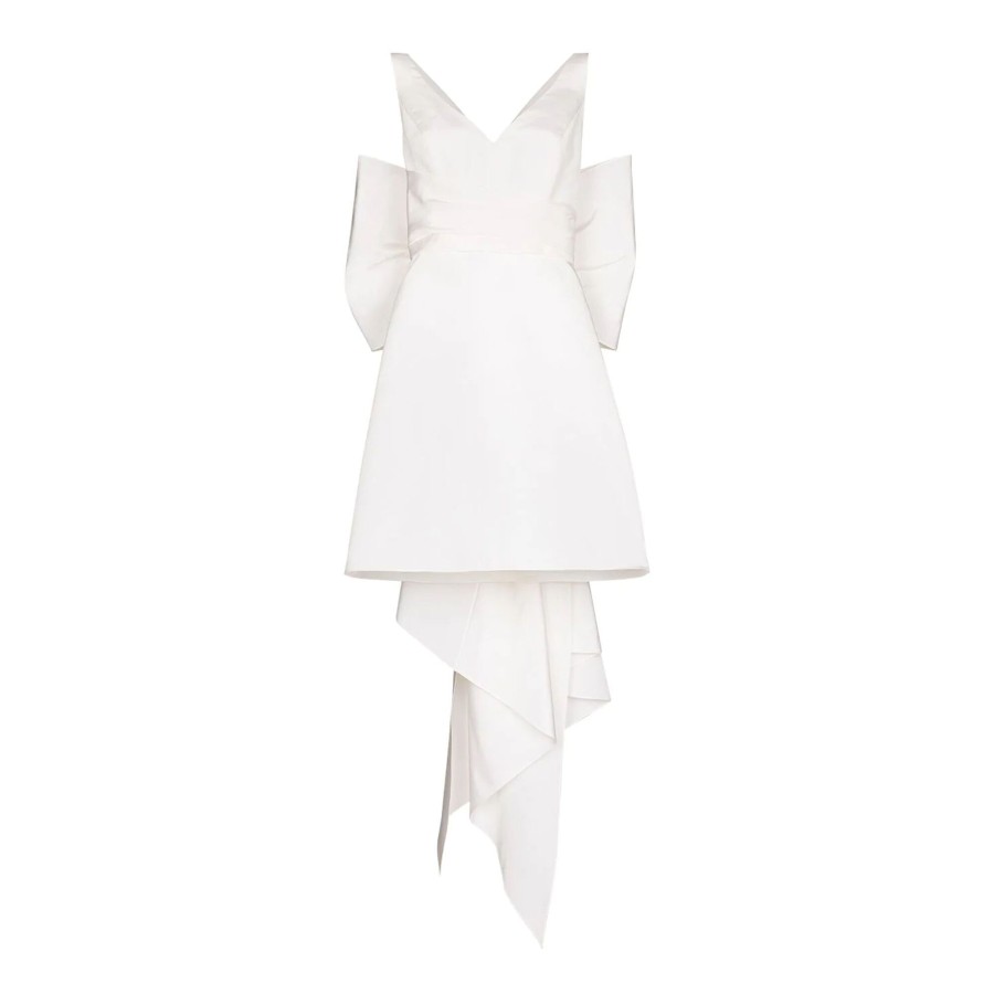 Clothing Carolina Herrera | Oversize Bow Mini Dress Ivory