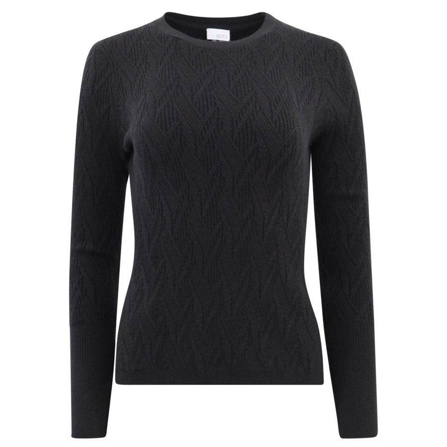Clothing Ecru | Dimensional Rib Crew Sweater Black