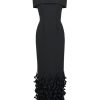 Clothing Catherine Regehr | Spiral Hem Off The Shoulder Gown Black