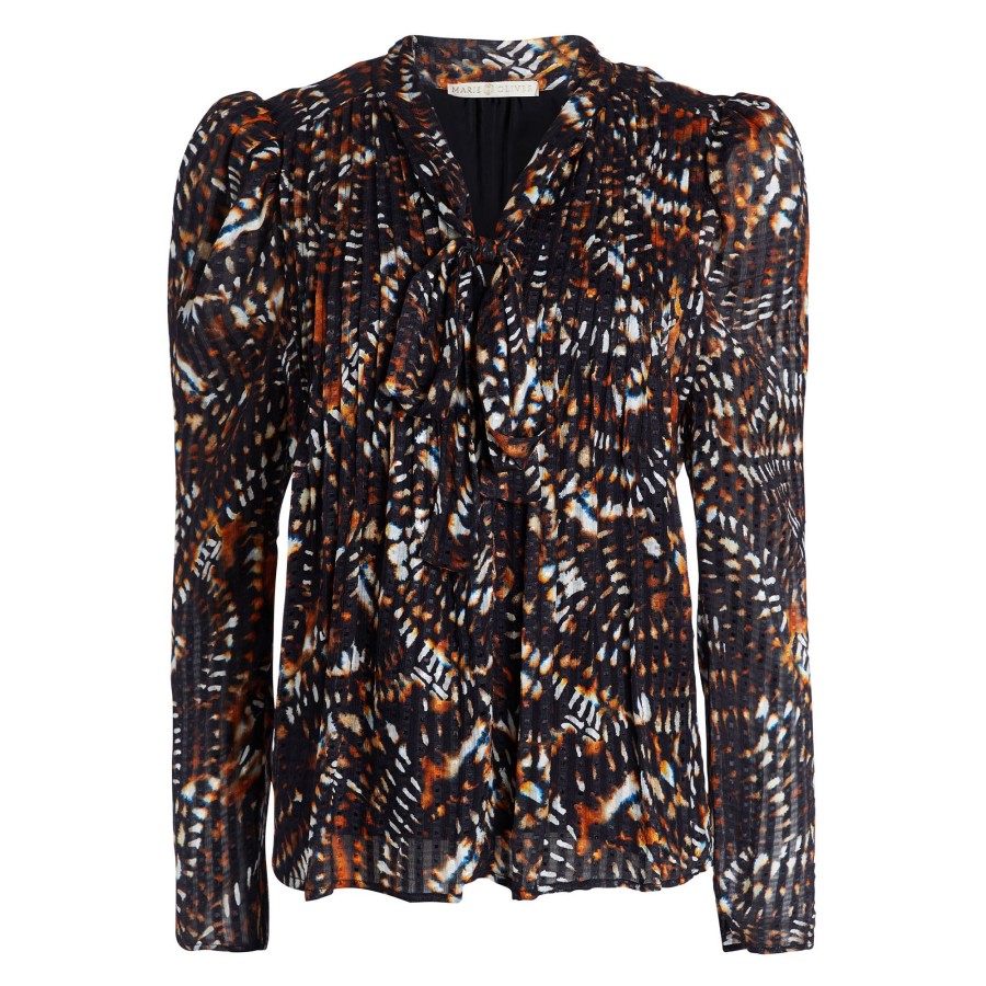 Clothing Marie Oliver | Kimmber Neck-Tie Blouse Morel