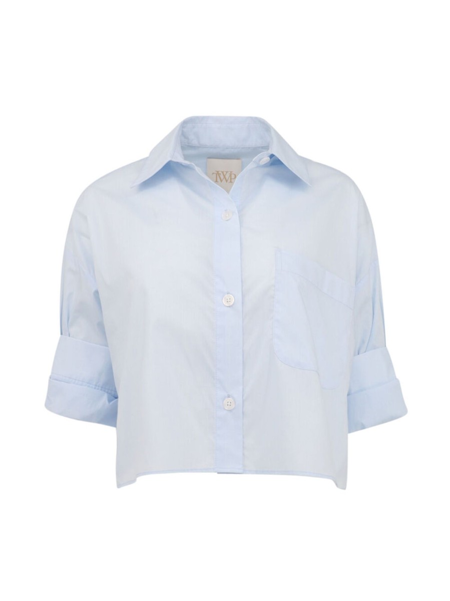 Clothing Twp | Next Ex Boxy Cotton Shirt Baby_Blue