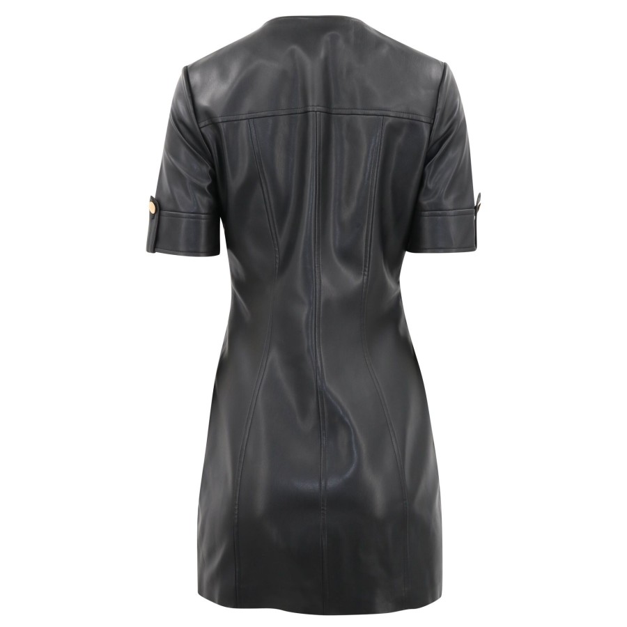 Clothing Toccin | Gale Faux Leather Mini Dress Jet