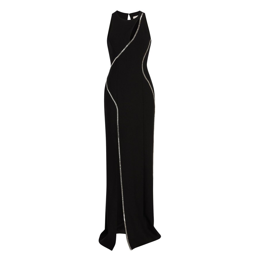 Clothing Cinq à Sept | Bevin Crystal Cut-Out Gown Black