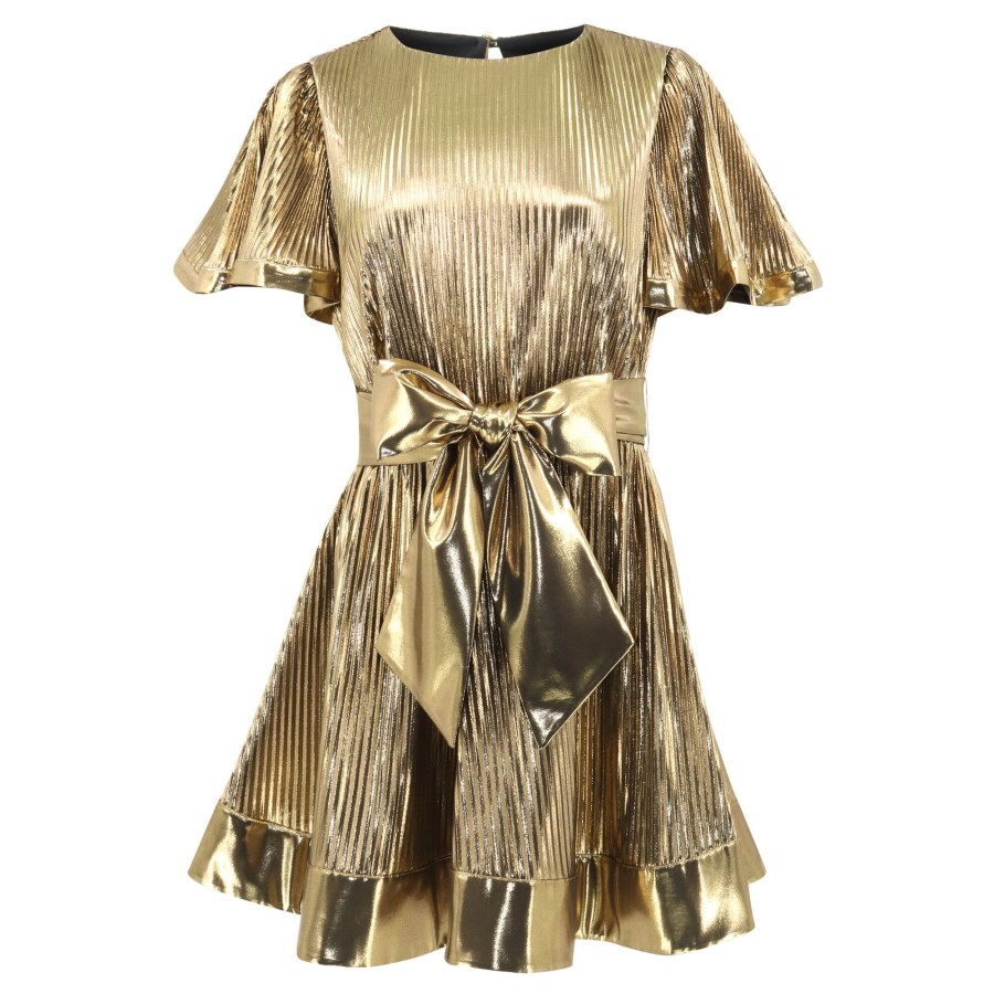 Clothing Milly | Lumi Pleated Dress Royale Gold
