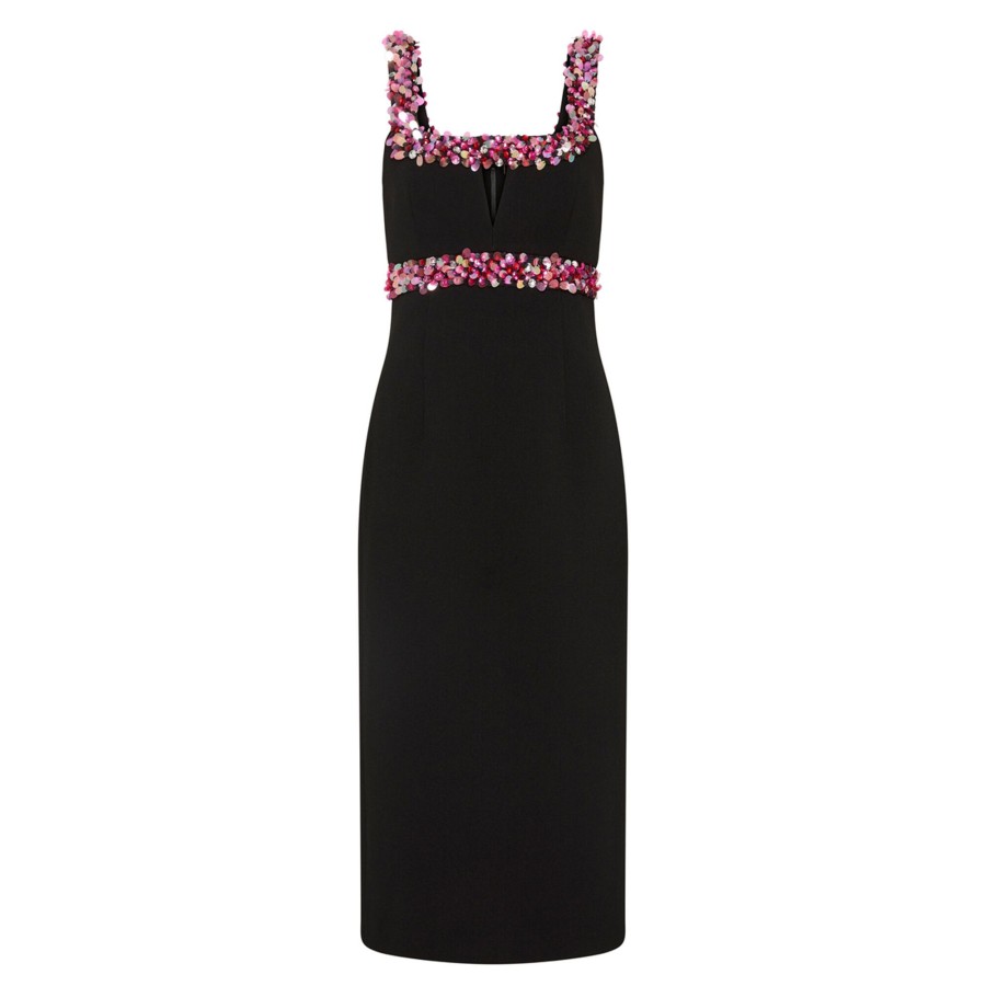 Clothing Rebecca Vallance | Giselle Midi Dress Black