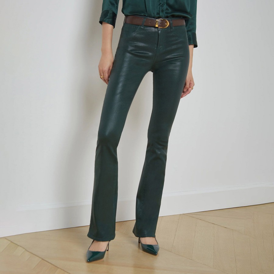 Clothing L'Agence | Selma Coated Jean Forest Green Coated