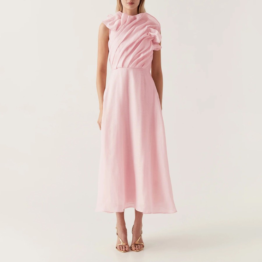 Clothing Aje | Genesis Midi Dress Soft Pink