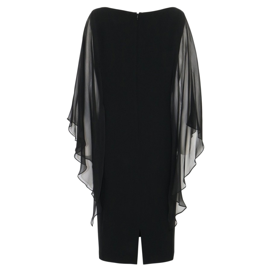 Clothing Tom & Linda Platt | Chiffon Sleeve Butterfly Dress Navy (Out Of Stock)