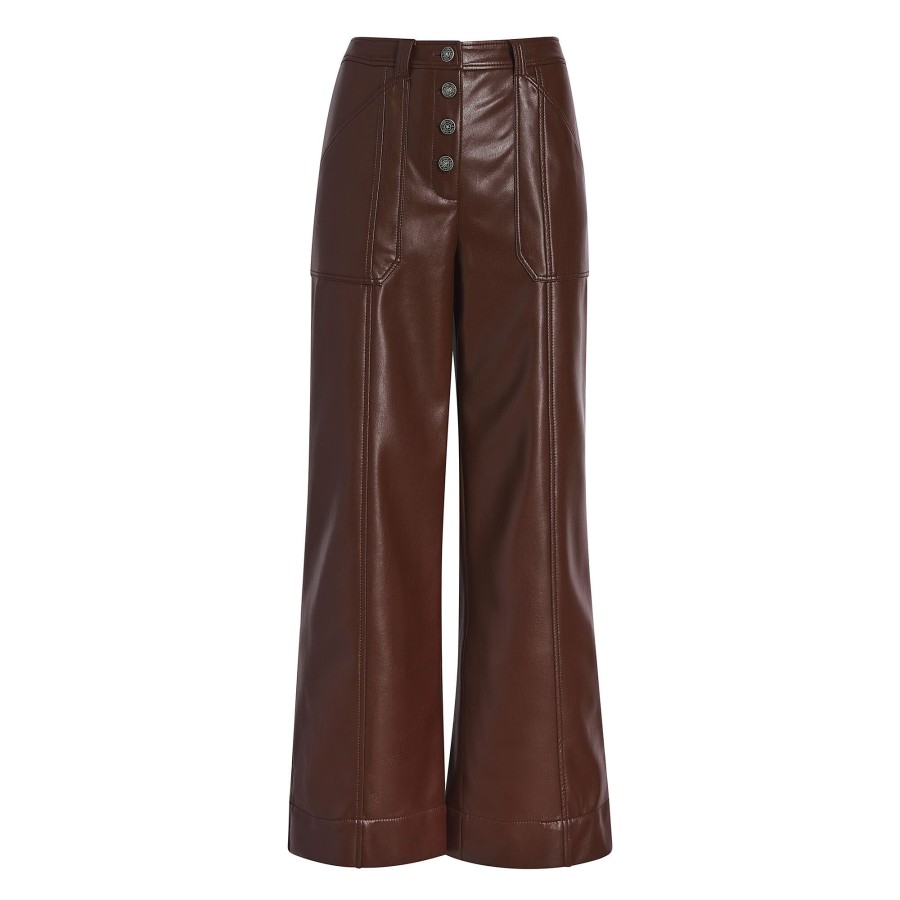 Clothing Cinq à Sept | Vegan Leather Benji Pant Tobacco