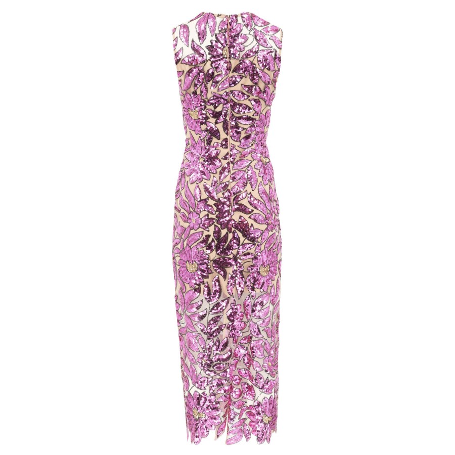 Clothing Milly | Kinsley Floral Garden Sequin Dress Pink Multi