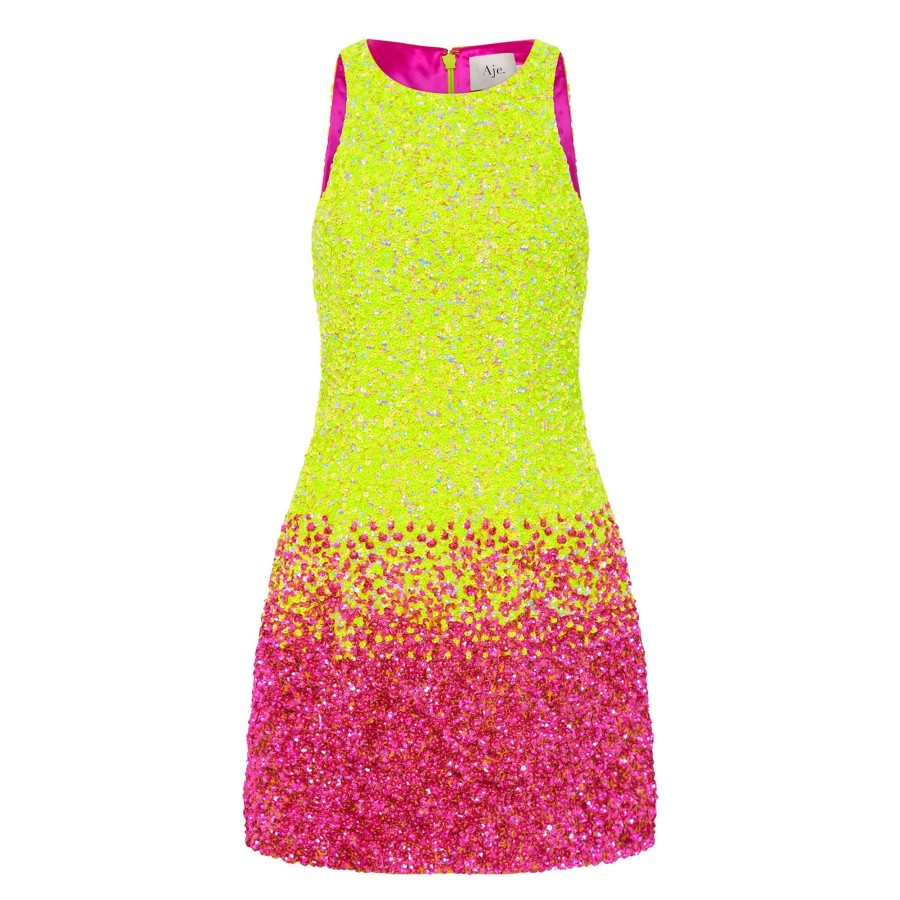 Clothing Aje | Calypso Ombre Mini Dress Ombre Light Lime Green