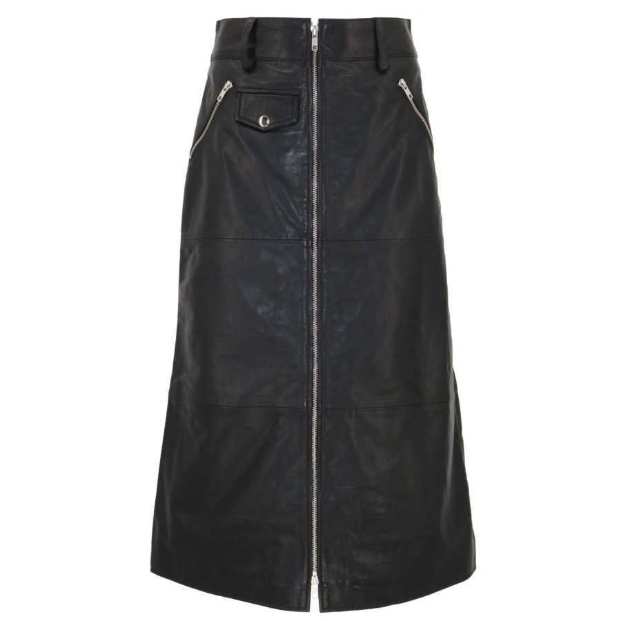 Clothing Sea | Lilia Leather Skirt Black