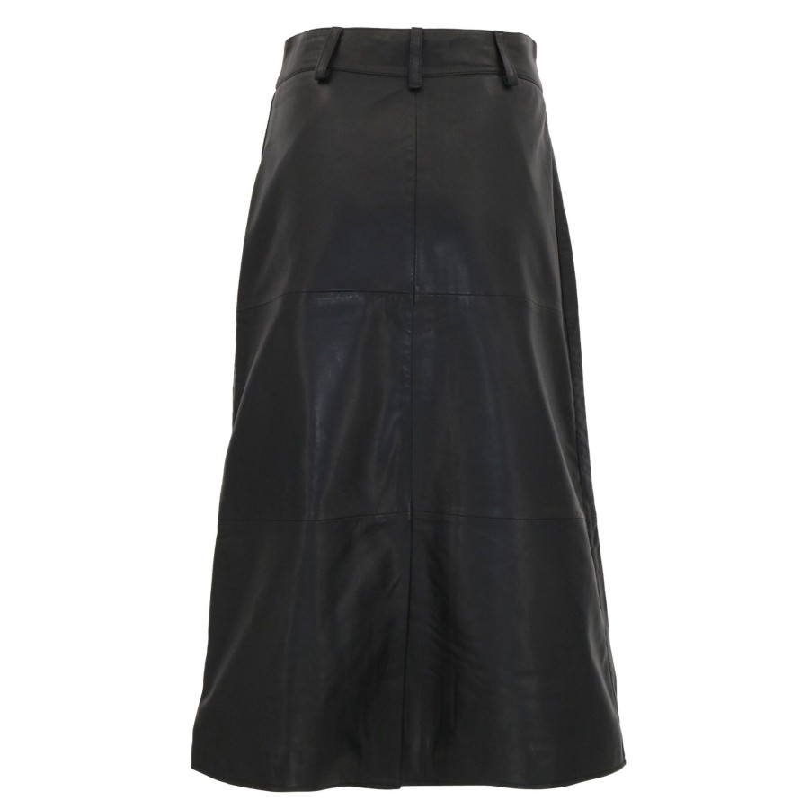Clothing Sea | Lilia Leather Skirt Black