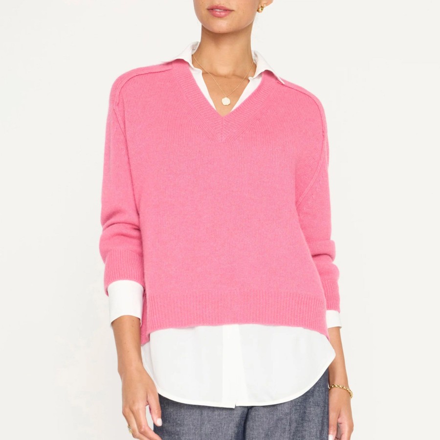 Clothing Brochu Walker | The Looker Layered V-Neck Sweater Camel