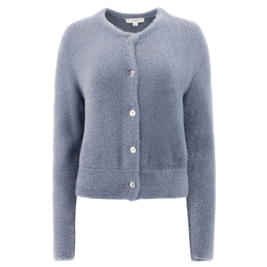 Clothing Vince | Eyelash Cardigan Iris Smoke
