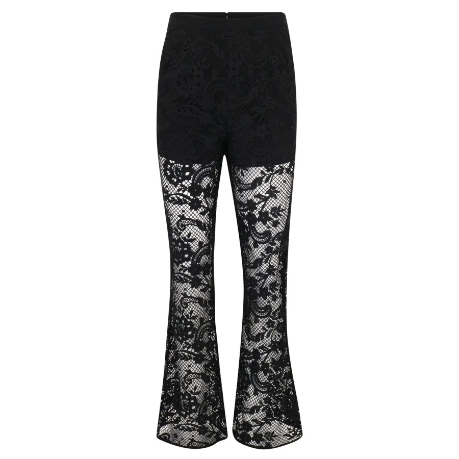 Clothing Self-Portrait | Lace Trouser Black