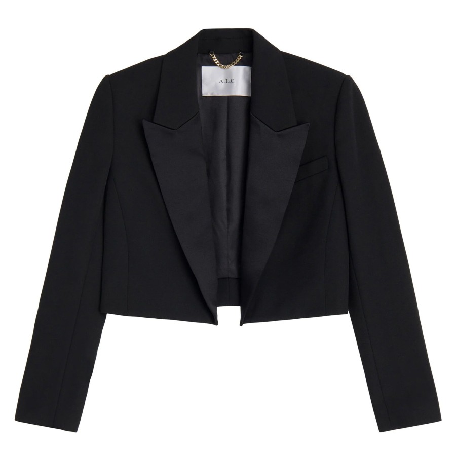 Clothing A.L.C. | Anderson Cropped Tuxedo Jacket Black