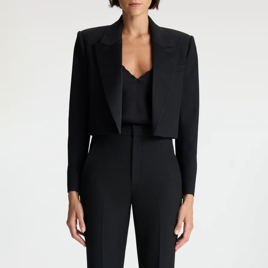 Clothing A.L.C. | Anderson Cropped Tuxedo Jacket Black