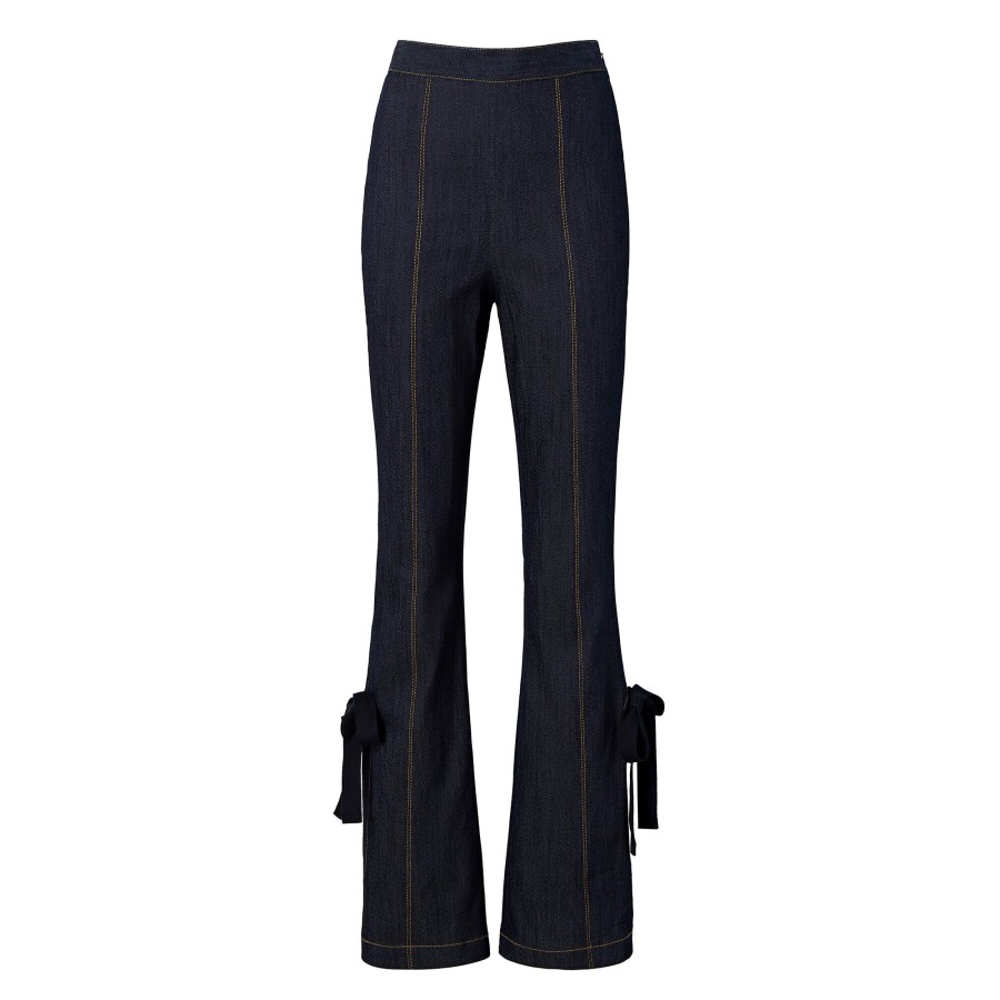 Clothing Cinq à Sept | Long Lou High-Rise Stretch Flare Slit Jean Indigo