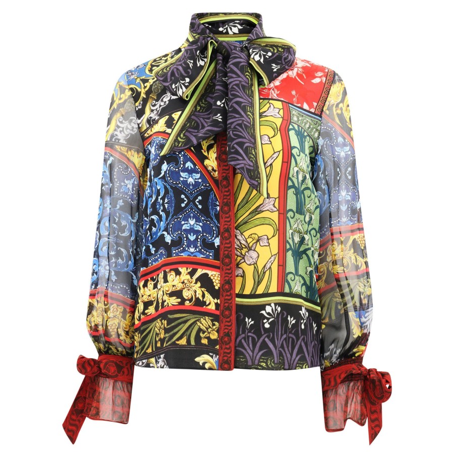 Clothing Alice + Olivia | Lloyd Tie Neck Blouse After Sunset