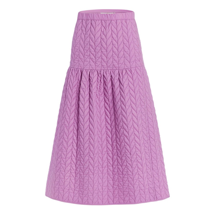 Clothing Marie Oliver | Hunter Quilted Herringbone Skirt Violet Shadow Flower