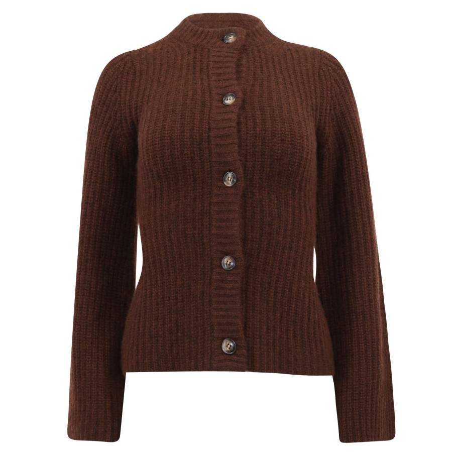 Clothing Loulou Studio | Rasa Cardigan Choco Melange
