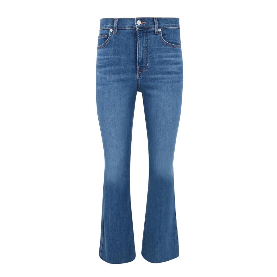 Clothing Veronica Beard | Carson Ankle Flare With Raw Hem Jean Serendipity
