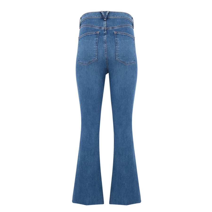Clothing Veronica Beard | Carson Ankle Flare With Raw Hem Jean Serendipity