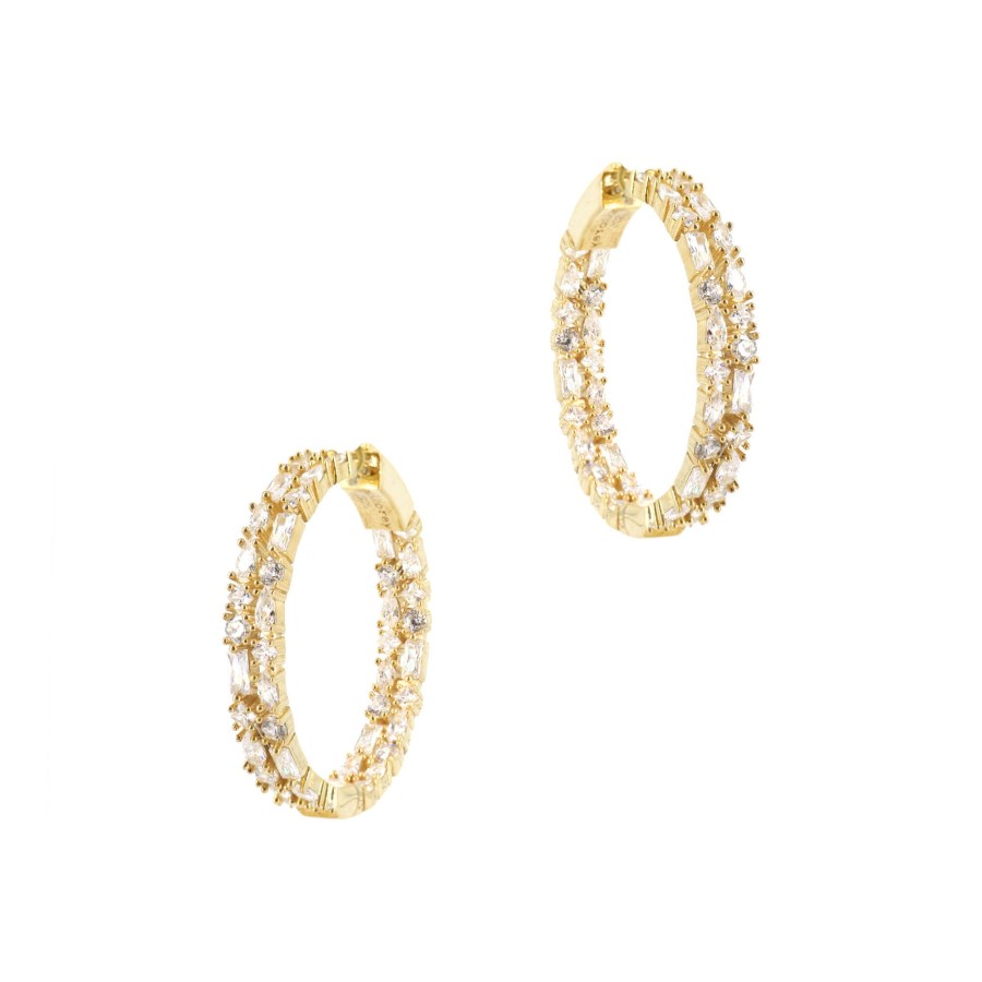 Jewelry Nickho Rey | Small Casey Hoops Gold/White