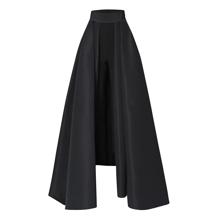 Clothing Carolina Herrera | High-Waist Pant With Attached Ball Overskirt Black