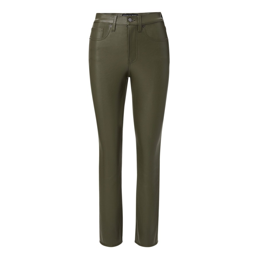 Clothing Veronica Beard | Carly Vegan Leather Kick Flare Pant Loden