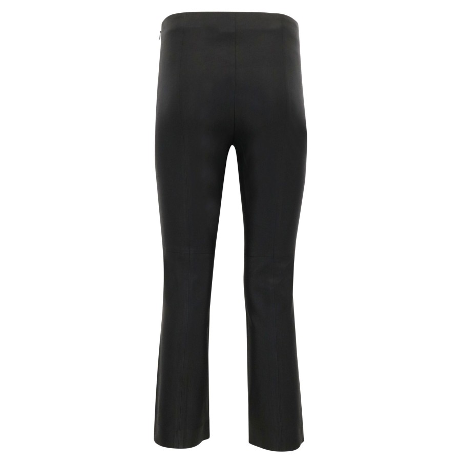 Clothing Vince | Stretch-Leather Cropped Legging Black
