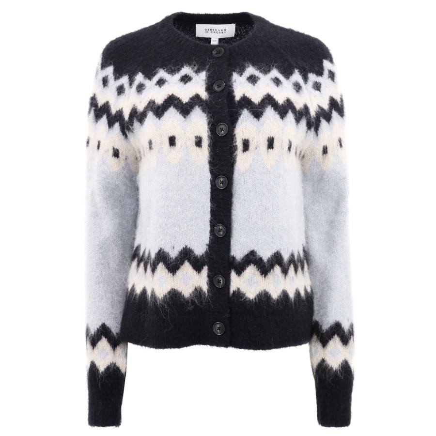 Clothing Derek Lam 10 Crosby | Elani Fair Isle Cardigan Navy Sky