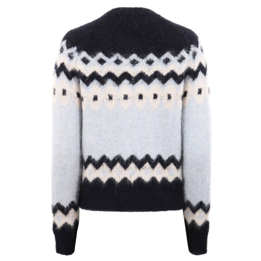 Clothing Derek Lam 10 Crosby | Elani Fair Isle Cardigan Navy Sky