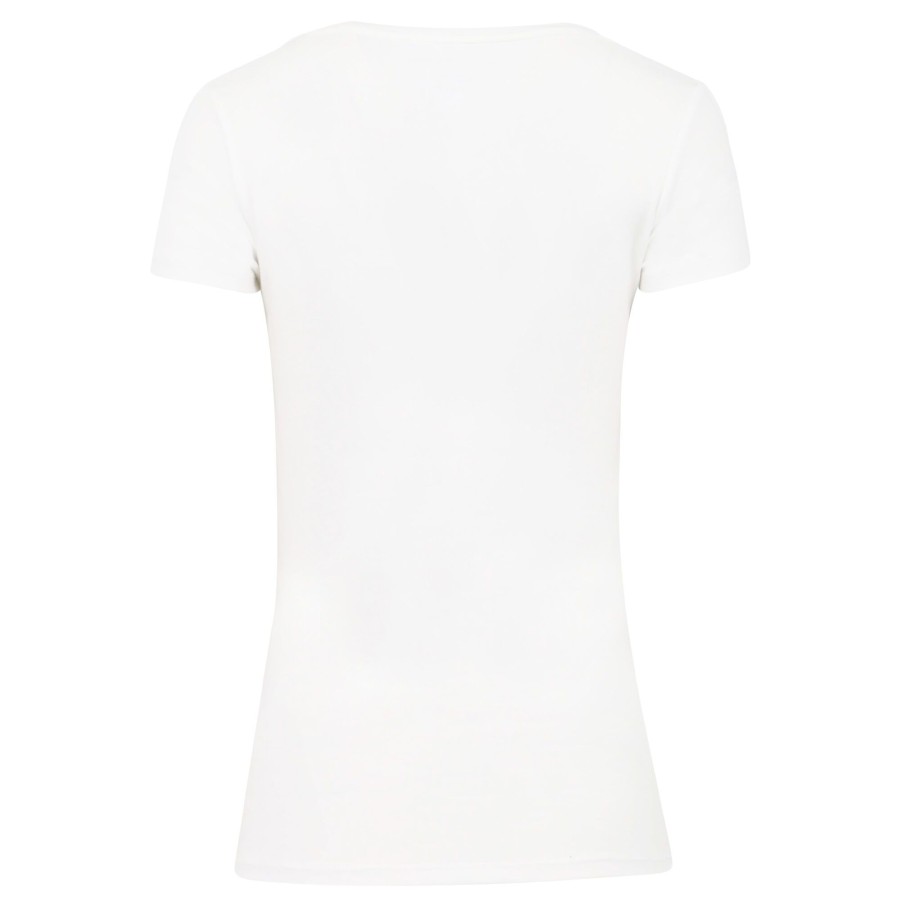 Clothing Majestic Filatures | Soft Touch Short Sleeve V-Neck Tee Blanc