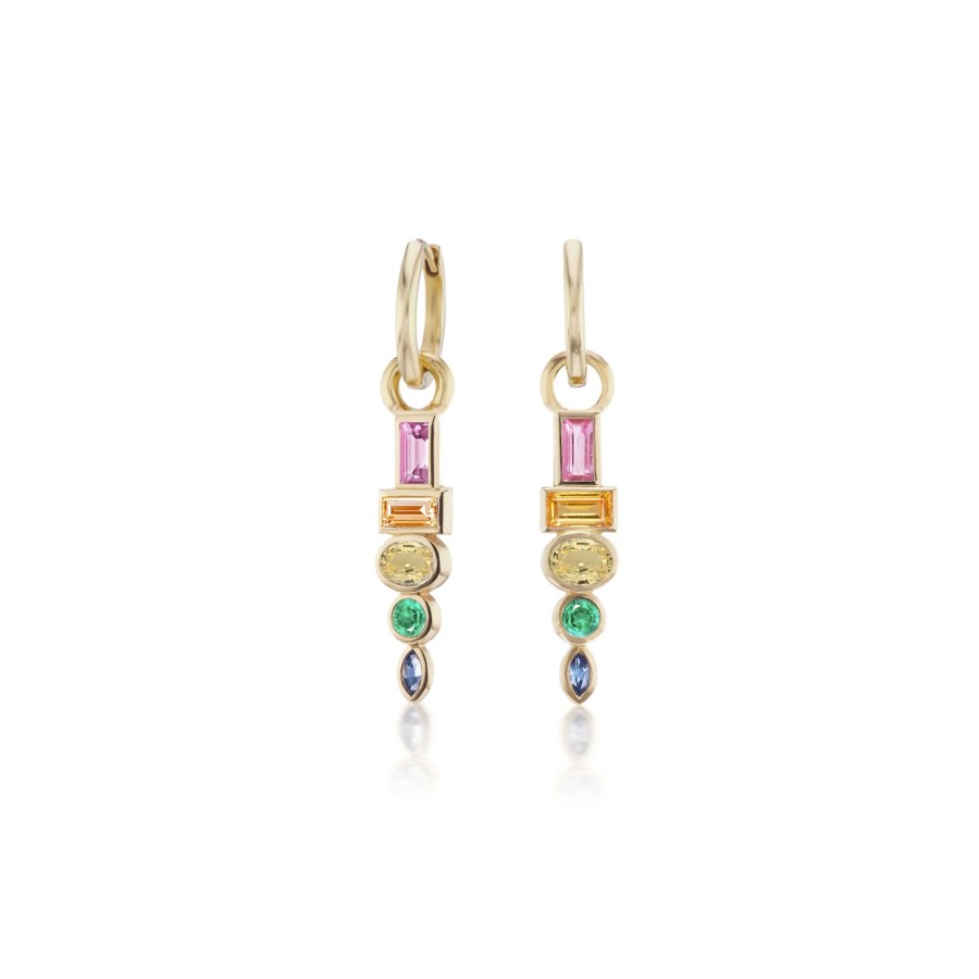 Jewelry Sorellina | Monroe Totem Huggie Earrings Rainbow
