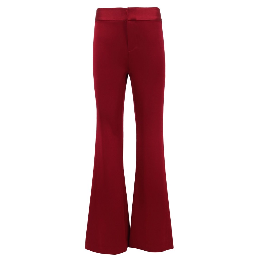 Clothing Alice + Olivia | Deanna High Waisted Bootcut Pant Bordeaux