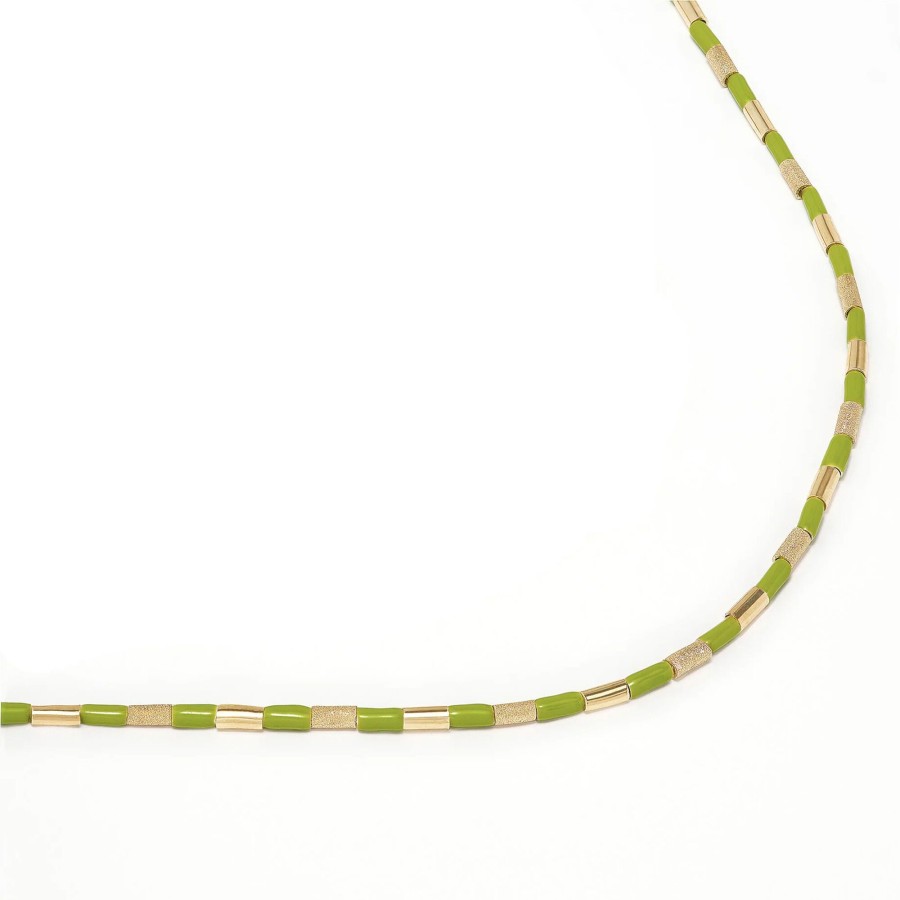 Jewelry Bea Bongiasca | Tubini Necklace Yellow Gold/Pistachio