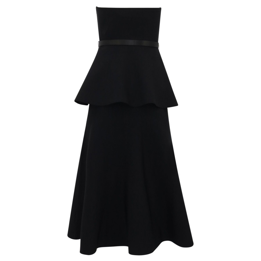 Clothing Adam Lippes | Basque Dress With Belt Black