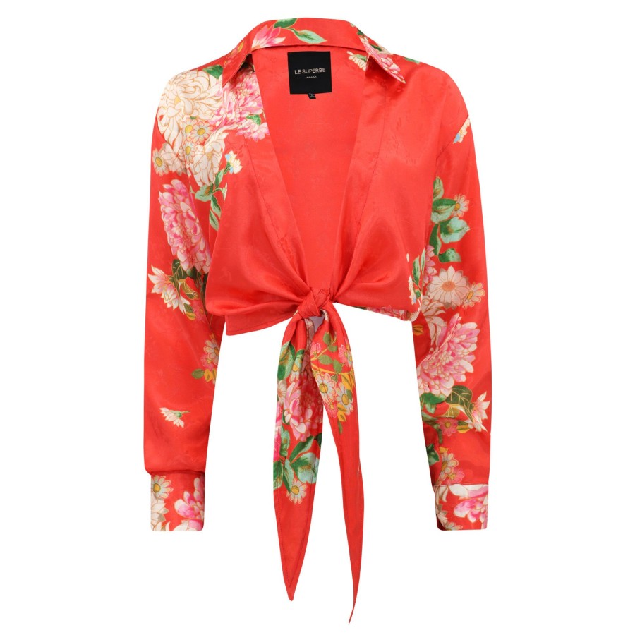 Clothing Le Superbe | Casablanca Chinoiserie Top Red