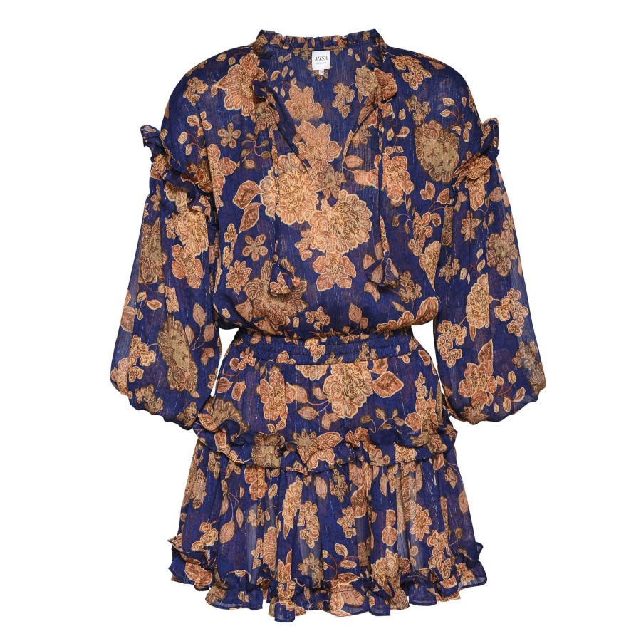 Clothing Misa | Elena Dress Blue Marigold