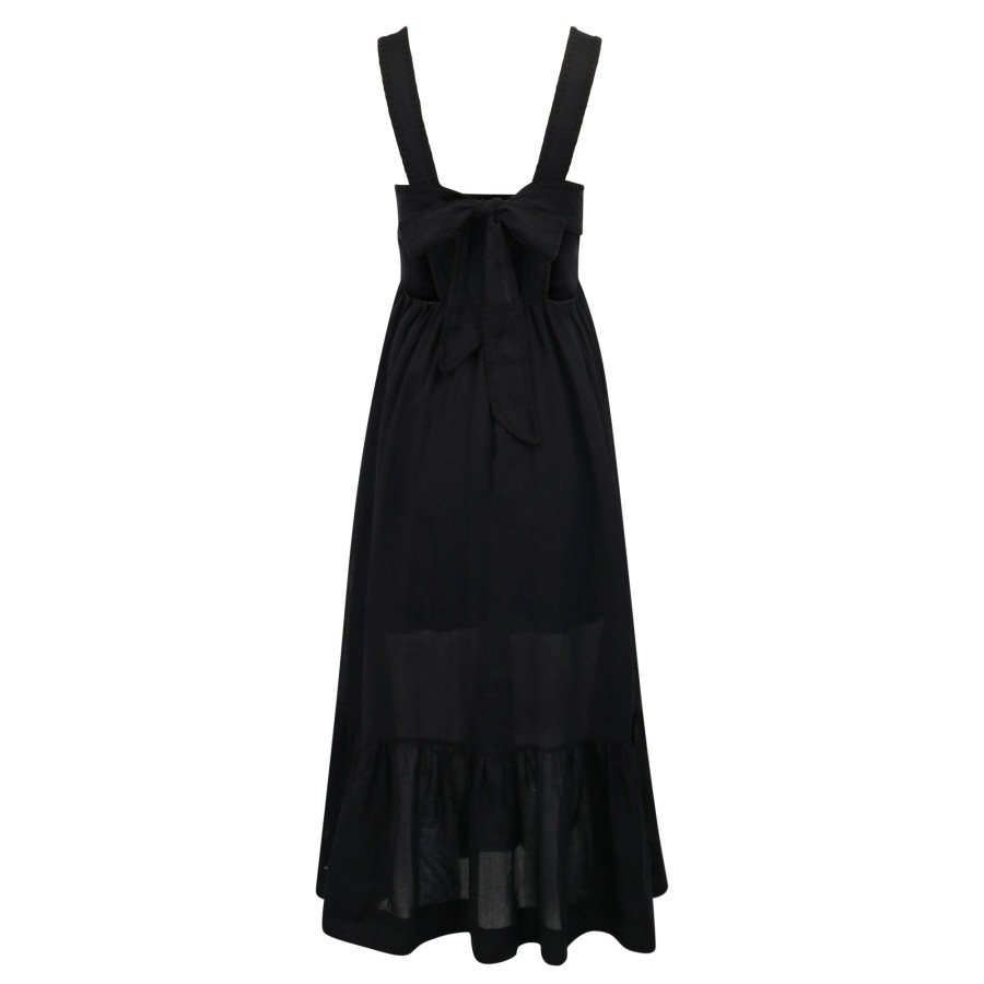 Clothing Zimmermann | Chintz Tiered Midi Dress Black