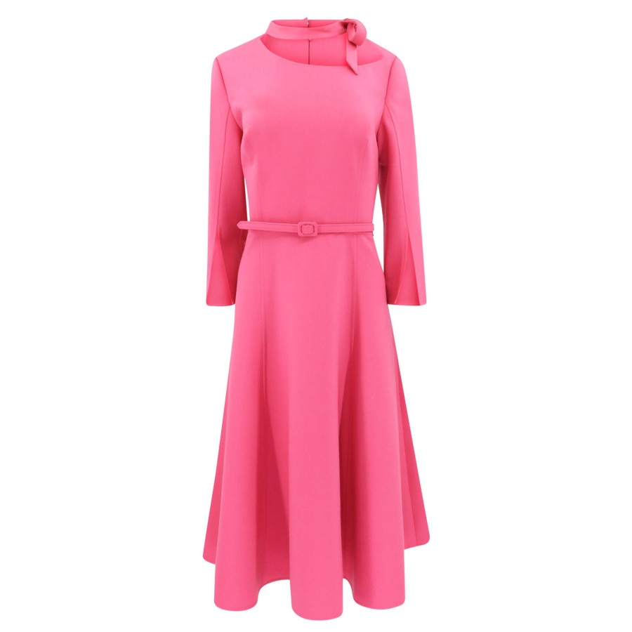 Clothing Oscar de la Renta | Split-Sleeve Wool-Blend Dress Geranium