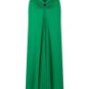 Clothing Rabanne | Jersey Keyhole Draped Midi Skirt Emeraude